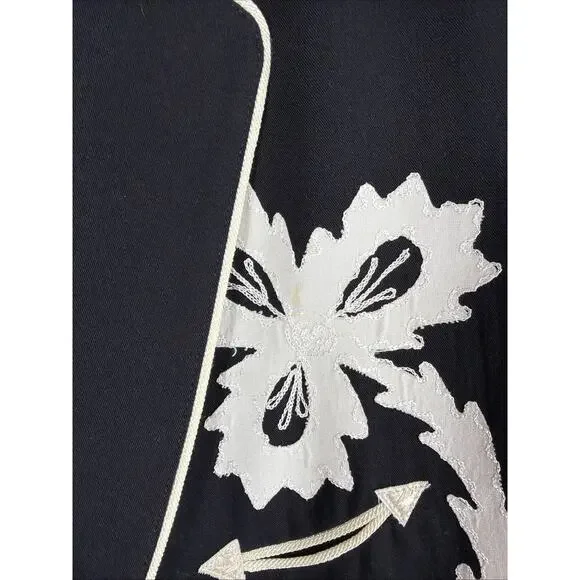 Vintage Y2K Karen Kane Black White Detail One Button Blazer #1299 Size 10 - Picture 2 of 6